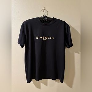 Givenchy Black Rose Gold Print Logo T-shirt : XS